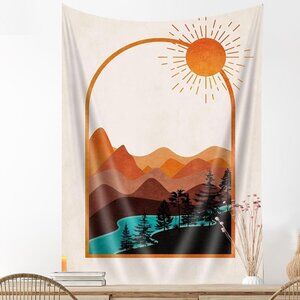 NEW Desert Sun Southwestern Western Theme Fabric Boho Wall Tapestry